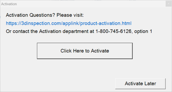 How to activate your software - 3D Inspection