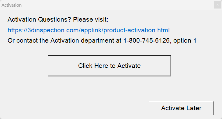 How to activate your software - 3D Inspection